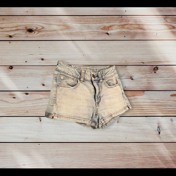 American Eagle Light Washed Jean Shorts Sz 0 - Picture 12 of 12